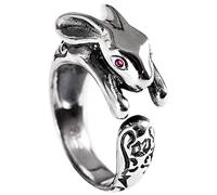 GGYTMQL Donne Anello regolabile, s925 retrò piccolo grazioso coniglio bianco novità anello di dito aperto per gioielli per feste di compleanno di nozze