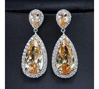 GGYTMQL Dropilo d'Acqua Dropne Champagne Crystal Women Sgangola per Orecchini con Pietre