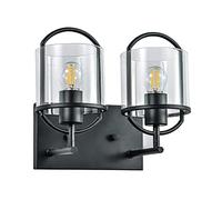 GGYTMQL E26 Fonce murale di Ferro Moderno + in Vetro, Luce della Parete in Metallo, Lampada montata a Parete da Letto Creativo, Dispositivo di Illuminazione Decorativa Interna, per Camera da Letto da