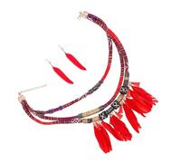 GGYTMQL Elegante gioiello con collana e orecchini con frange, design elegante con ciondolo per donne, regalo per compleanni, anniversari e occasioni speciali