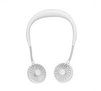 GGYTMQL Fan di Portatile, Mini Ventola Portatile Ventola Pigro Ventola per Collo Appeso USB Ricarica Doppia Testa Pieghevole per ventole (Bianco)