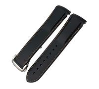 GGYTMQL Fascia d'oro Silicone in Gomma 19mm 20mm 21mm 22mm per idroconches conquista VHP Waterproof Sport Orologio/Arancione nero/22mm