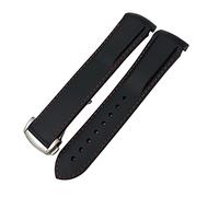 GGYTMQL Fascia d'oro Silicone in Gomma 19mm 20mm 21mm 22mm per idroconches conquista VHP Waterproof Sport Orologio/Arancione nero/22mm