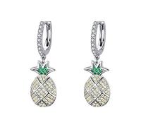 GGYTMQL Fashion 100% 925 Sterling Silver Summer Pineapple abbagliante Orecchini a goccia zirconia