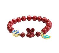 GGYTMQL Fidelity Cinnabar Purple Gold Gold Sand Bracciale Bracciale Anno delle perle di bracciale di coniglio Cinnabar