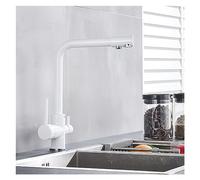 GGYTMQL Filtro Cucina Rubinetto bevendo Acqua Pura in Oro Nero Rubinetto Cucina Doppia Maniglia a Sette Lettere 360 Rotazione Calda e Fredda (Antico)