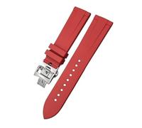 GGYTMQL FKM Watchband 19mm 20mm 21mm 22mm per un cinghia di farfalla in gomma morbida colorata