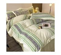 GGYTMQL Foglio Letto Set Semplice in Velluto Intagliato in Velluto copripiumini a 4 Pezzi Set Inverno Addensato a Doppia Faccia in Vello di Corallo in Flanella Coperta di lettiera