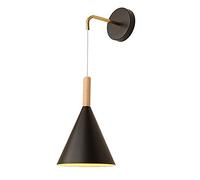 GGYTMQL Fun a Parete Nera Funce da Parete in Metallo in Legno Nero. Soggiorno scandinavo Minimalista Monte Monte Monte Luce. per Il Portico del corridoio del Bagno E27