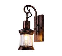 GGYTMQL Funzes da Parete da Fattoria Set di 1, Lampada da Parete Industriale in Ferro + Vetro Lampada da Parete Interno con E27 Luci da Parete a Parete per Camera da Letto Soggiorno corridoio Portico