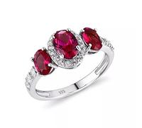 GGYTMQL gemma rossa anello nuziale zircone naturale argento 925 anelli gioielli