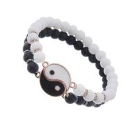 GGYTMQL Gioielli per ragazze 1PAIR abbinata Yin Yang Bracciale coppie regolabili Cord Accessorio di amicizia con perline Accessorio unico Presente per lui e i suoi accessori