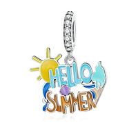 GGYTMQL Gioielli, Perle di Fascino da Sole personalizzano Hellow Summer Charm Perline Estivo per Bracciale e Collana