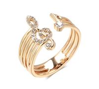 GGYTMQL Girl Products Trend Anelli musicali zirconi naturali per donne 585 color rosa gold