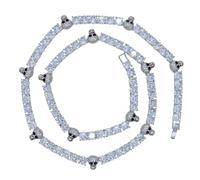 GGYTMQL Gold 14k su 925 Catena di Tennis in moissanite Argento con Ciondolo Hip-Hop Cranio-Eleganza spigolosa per Il Grassetto Fashionista impavida, FADERS Pads