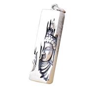 GGYTMQL Grande 990 Sterling Silver Sakyamuni Buddha Ciondolo con Gioielli di Protezione da amuleto Vintage di Fiori di Loto per Uomini Donne