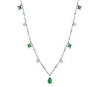 GGYTMQL Green Crystal Nappe per la Caduta dell'Acqua per Tallone a Ciondolo a Pendente Gioielli per Le Donne Accessori per Le Donne