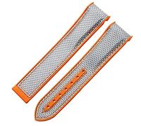 GGYTMQL Guarda Bracciale per Omega 300 Seamaster 600 Pianeta Oceano pieghevole piegatura con fibbia in silicone Nylon Accessori Watch Band (colore: arancione nero, dimensione: 22mm)