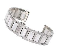 GGYTMQL Guarda Cink, 18/20mm Creative Ceramics Links in acciaio inossidabile Watch Pulsante Pulsante Class Hidden HQ Watch Strap con barre di molla Bracciale