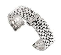 GGYTMQL Guarda la Fila Inossidabile in Acciaio Inossidabile in Argento/Nero Inossidabile 22 mm Classa Pieghevole con Cinghia di Sicurezza Sostituzione maschile/22 mm/Argento