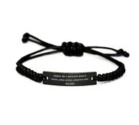 GGYTMQL I nonni sono una miscela deliziosa. Bracciale di corda nera, nonno presente dal nipote, braccialetto inciso a sorpresa per nonno