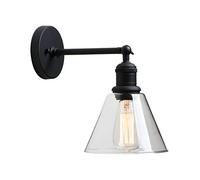 GGYTMQL Illuminazione a soppalco Industriale Bar con luci murali, Lampada a Parete Nera Vintage con tonalità in Vetro Trasparente per la Cucina per la Camera da Letto caffetteria Ristorante corridoio