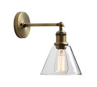 GGYTMQL Illuminazione a soppalco Industriale Bar con luci murali, Lampada a Parete Nera Vintage con tonalità in Vetro Trasparente per la Cucina per la Camera da Letto caffetteria Ristorante corridoio