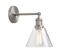 GGYTMQL Illuminazione a soppalco Industriale Bar Spazzolato a Parete con Le luci a Parete, Lampada da Parete Vintage con Un sfumatura in Vetro Trasparente per la Cucina per la Camera da Letto per la