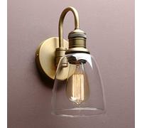 GGYTMQL Illuminazione Moderno Vintage Industriale Sconce Sconce Parete raccontata con Paralume in Vetro Trasparente da 5,6 ", per la Cucina da Ufficio Cucina Soggiorno a Loft Bar (Spazzolato)