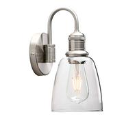 GGYTMQL Illuminazione Moderno Vintage Industriale Sconce Sconce Parete raccontata con Paralume in Vetro Trasparente da 5,6 ", per la Cucina da Ufficio Cucina Soggiorno Camera da Letto Bar (Nero)