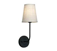 GGYTMQL Illuminazione Vintage Moderna Tessuto di Canapa lampade a Parete da parametro, Accanto alle luci delle Fulmine per Soggiorno, Camera da Letto, corridoio E14 Vite (Nero)