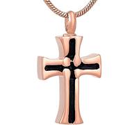 GGYTMQL Keepsake urns for ceneres cinces chers cipderant urn Acciaio Pendente memoriale Souvenir Rosa Oro Oro Souvenir Cremation Crow Cross commemorial Ceneri ciondoli