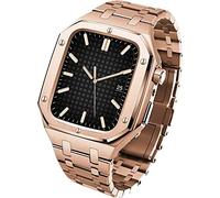 GGYTMQL Kit MOD a banda di orologi in acciaio inossidabile ， per 8/7/6/5/4/SE ， cinghia di orologio in metallo+custodia da orologio ， per la banda iwatch 44mm 45mm