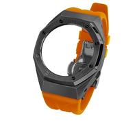 GGYTMQL Kit Retrofit Kit Watch Metal Watch Cinghia di orologio in gomma per GA2100 Gen5 Cover in acciaio inossidabile per cinghia di orologio da polso GA-B2100/2110