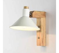 GGYTMQL Lampada a Muro in Legno Bruffa in Metallo Luce murale E27 Industriale Sconce APPLETTO Retro per Illuminazione corridoio da Letto Camera da Letto (Colore: Bianco)
