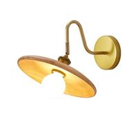 GGYTMQL Lampada da Parete con Applique a Parete, Applique a Parete nordica con tonalità in Legno, Luce murale rotabile, apparecchio di Illuminazione da Fattoria Rustica per Soggiorno Camera da Letto