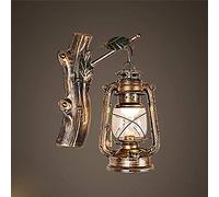 GGYTMQL Lampada da Parete in Metallo Artistico di Ferro retrò con sfumatura Vintage in Vetro Lampada da Parete Vintage Industriale Illuminazione Interna montata a Parete E27 Storm Lantern Hurricane