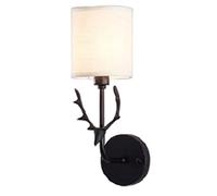 GGYTMQL Lampada da Parete per Interni in Tessuto di Corna, la Luce Europea di Montaggio a Parete Creativo in Stile Europeo. Camera da Letto E27 Apparecchiatura di Applique da Parete Decorativa