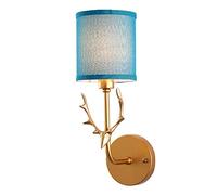 GGYTMQL Lampada da Parete per Interni in Tessuto di Corna, la Luce Europea di Montaggio a Parete Creativo in Stile Europeo. Camera da Letto E27 Apparecchiatura di Applique da Parete Decorativa
