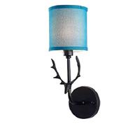 GGYTMQL Lampada da Parete per Interni in Tessuto di Corna, la Luce Europea di Montaggio a Parete Creativo in Stile Europeo. Camera da Letto E27 Apparecchiatura di Applique da Parete Decorativa