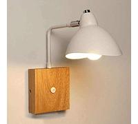 GGYTMQL Lampada murale scandinava E27 Molto METALE Bianco Base Lucio della Parete a Parete con Lettura On/off Lettura Sconcetto Warding per Il Soggiorno Camera da Letto.