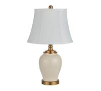 GGYTMQL Lampade da Tavolo per Camera da Letto Lampada da scrivania in Ceramica Bianca Lampada da Comodino Camera da Letto Soggiorno Moderno Studio Lampada da Lettura Lampada da scrivania Paralume in