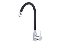 GGYTMQL Lavandino cucine cucina bagno, ottone cromato nero cucina lavello rubinetto in gomma flessibile in gomma calda mixer di acqua fredda rotazione rubinetto cucina/blu