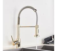 GGYTMQL Lavandino del lavandino, Rubinetto da Bagno in Oro di Lusso 3 Pezzi, 2 Manici per la casa miglioramento della casa tocchi di Bellezza di Bellezza, Oro (Nichel Spazzolato)