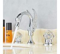 GGYTMQL Lavandino del lavandino, Rubinetto da Bagno in Oro di Lusso 3 Pezzi, 2 Manici per la casa miglioramento della casa tocchi di Bellezza di Bellezza, Oro (Nichel Spazzolato)