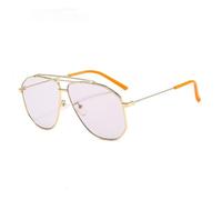 GGYTMQL Lega Poligono Occhiali Da Sole Per Gli Uomini Occhiali Da Sole Donne Retro Rosa Chiaro Oversize Shades, Oro Grigio Chiaro, Taglia unica