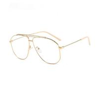GGYTMQL Lega Poligono Occhiali Da Sole Per Gli Uomini Occhiali Da Sole Donne Retro Rosa Chiaro Oversize Shades, Oro trasparente, Taglia unica