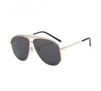 GGYTMQL Lega Poligono Occhiali Da Sole Per Gli Uomini Occhiali Da Sole Donne Retro Rosa Chiaro Oversize Shades, Grigio oro, Taglia unica