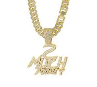 GGYTMQL Lettera Inglese Personalizzata Money Diamond Cioncant Cuban Fashion Cionclace Necklace