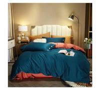 GGYTMQL Letto, 4 Pezzi di qualità Premium in Cotone Egiziano Reversibile Copripiumino Set di Letti matrimoniali Regina Set di Biancheria da Letto Morbido Cuscino in Lino setosa